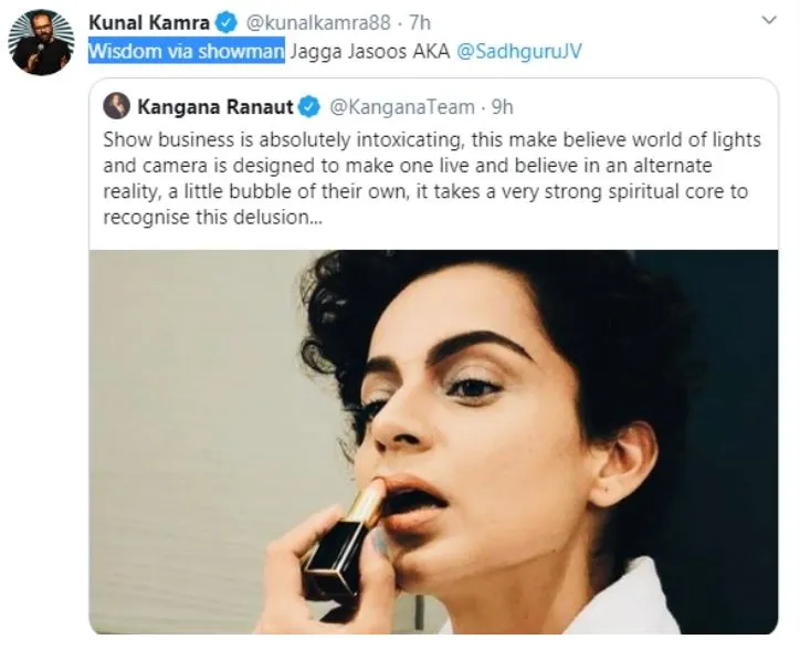 ट्विटर पर अब कॉमेडियन कुणाल कामरा संग कंगना की जंग शुरू