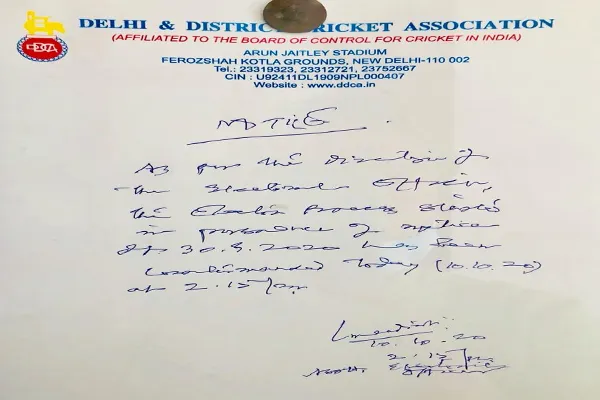 निर्वाचन अधिकारी ने रद किए डीडीसीए चुनाव