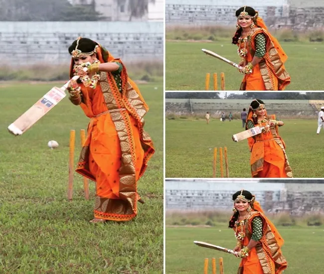 बांग्लादेशी महिला क्रिकेटर संजीदा का वेडिंग फोटोशूट हुआ वायरल, बल्ले के साथ दिए पोज