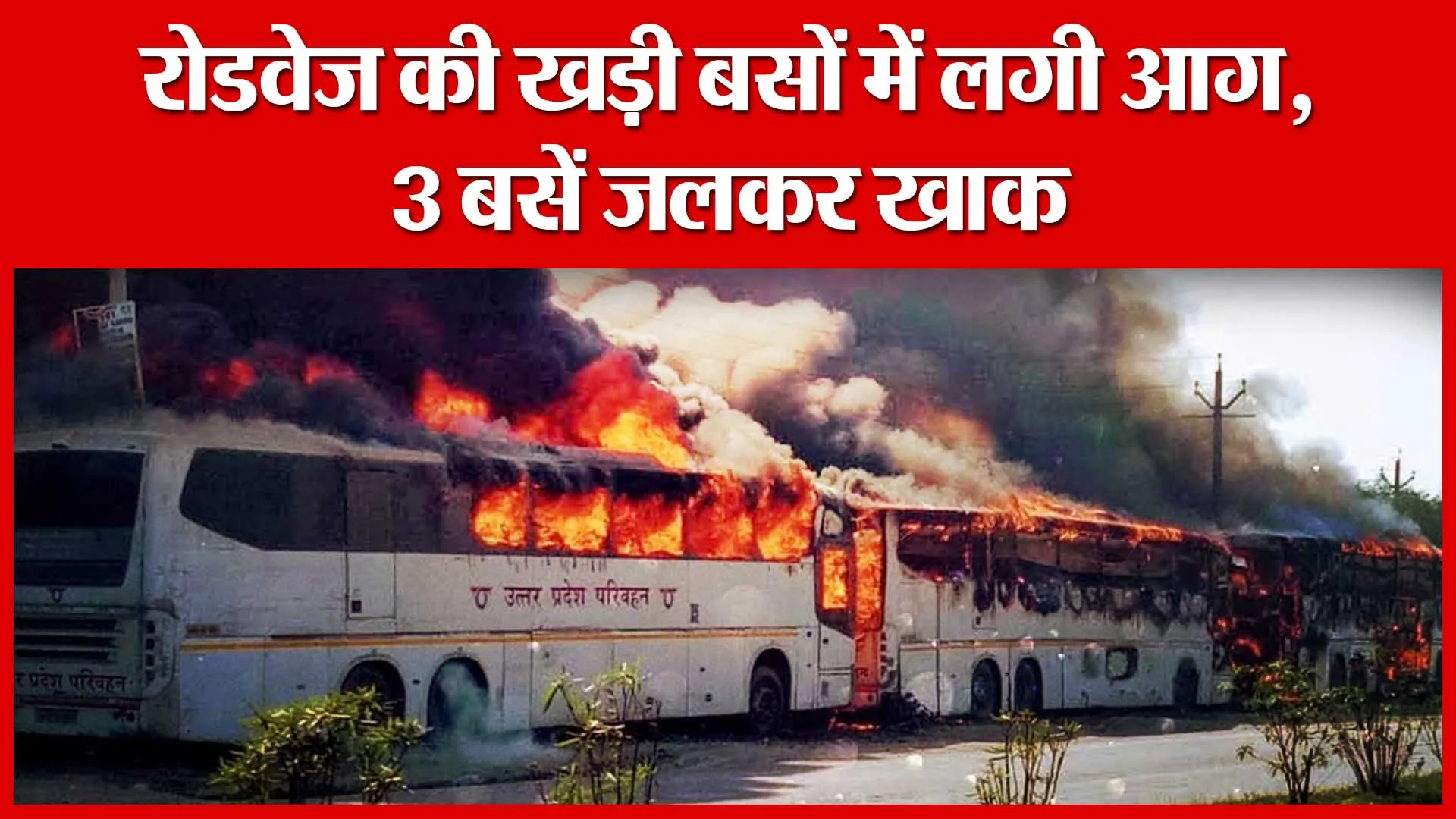 रोडवेज की खड़ी बसों में लगी आग, 3 बसें जलकर खाक | Amritvichar