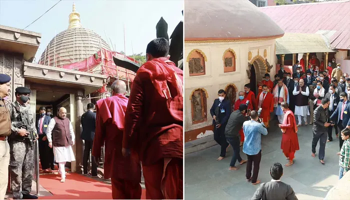 अमित शाह ने असम के कामाख्या मंदिर में की पूजा-अर्चना