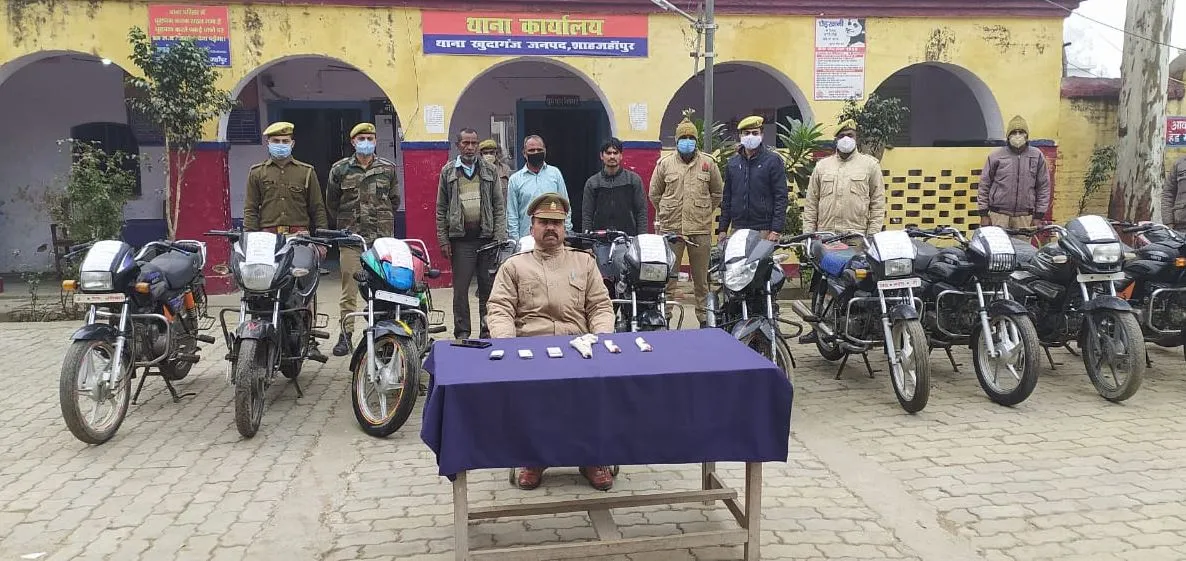 शाहजहांपुर: मुठभेड़ में तीन ऑटोलिफ्टर गिरफ्तार, 11 बाइकें बरामद