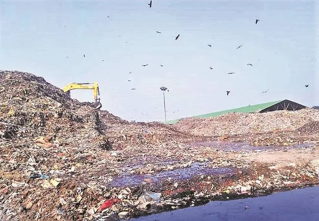 मुरादाबाद: कूड़े के ढेर से निकल रहा दूषित पानी, मैली हो रही रामगंगा नदी