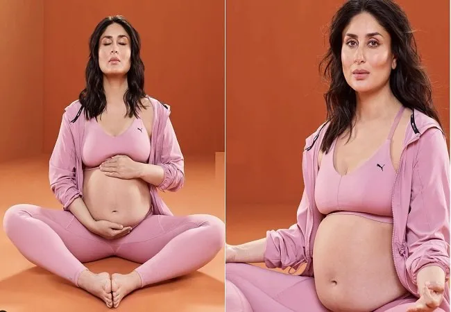 करीना कपूर ने बेबी बंप फ्लॉन्ट करते हुए किया योगासन, तस्वीरें वायरल