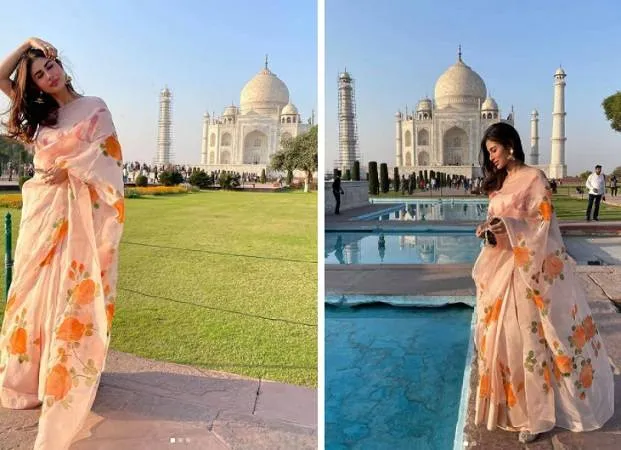 ताजमहल के सामने इस अंदाज में नजर आईं मौनी रॉय, यहां देखें तस्वीरें