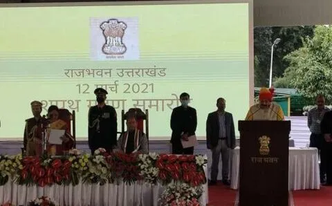 देहरादून: तीरथ के 11 मंत्रियों ने ली राजभवन में शपथ, 4 नए मंत्री हुए शामिल