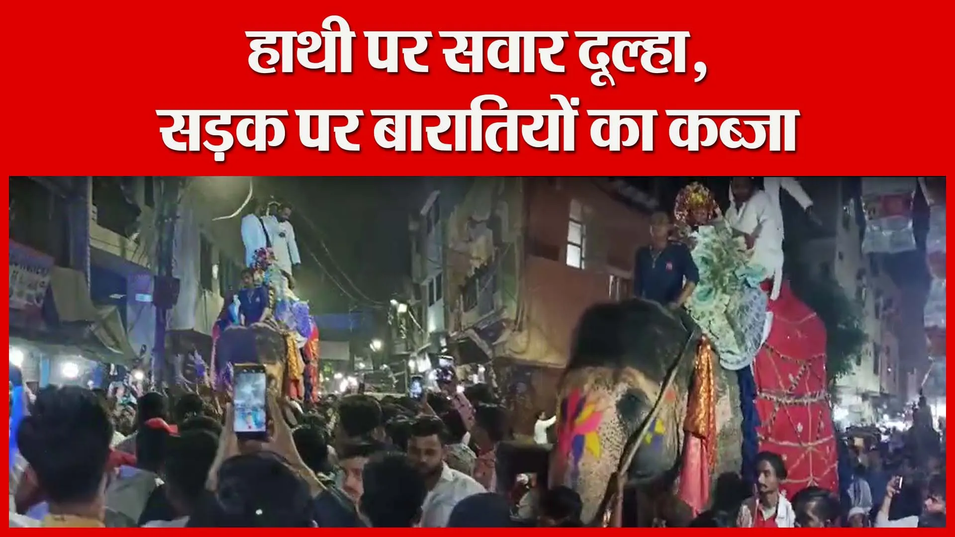 मुरादाबाद: हाथी पर सवार दूल्हा, सड़क पर बारातियों का कब्जा | Amritvichar