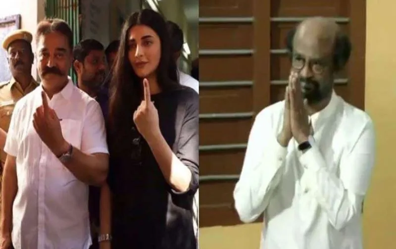 रजनीकांत, कमल हासन और तमिलिसाई ने किया मतदान