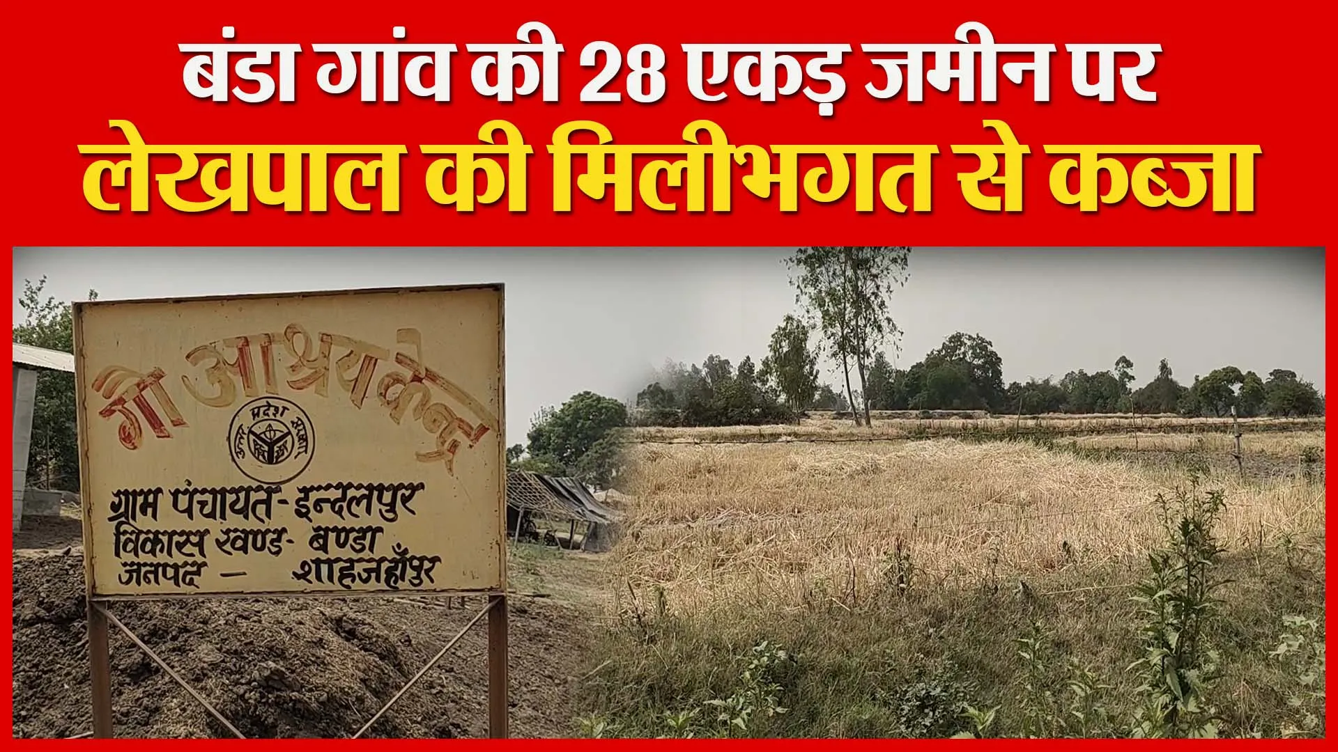 शाहजहांपुर: बंडा गांव की 28 एकड़ जमीन पर लेखपाल की मिलीभगत से कब्जा  | Amritvichar