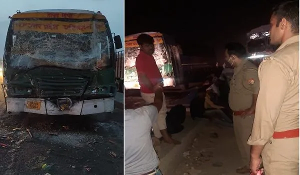 अमरोहा : रोडवेज बस और ट्रक की भिड़ंत, 35 यात्री घायल