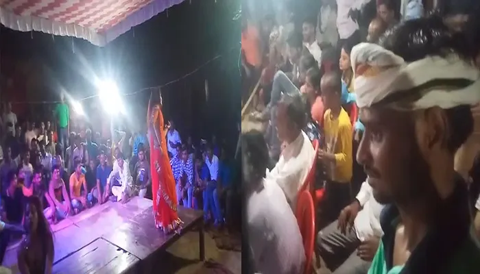 उन्नाव: बार बालाओं का डांस देखने के लिए जुटी सैकड़ों लोगों की भीड़, कोरोना कर्फ्यू की उड़ी धज्जियां