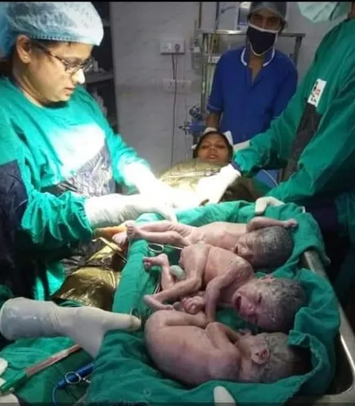 काशीपुर: आंचल के आंचल में गूंजी एक साथ तीन किलकारियां