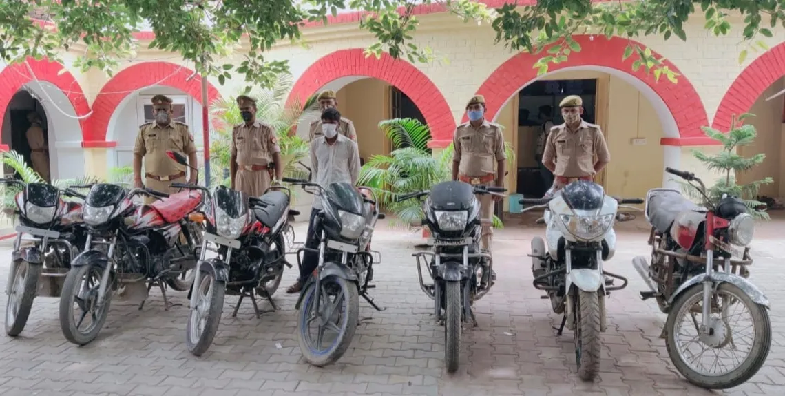 लखीमपुर-खीरी: वाहन चोर गिरफ्तार, सात बाइकें बरामद की
