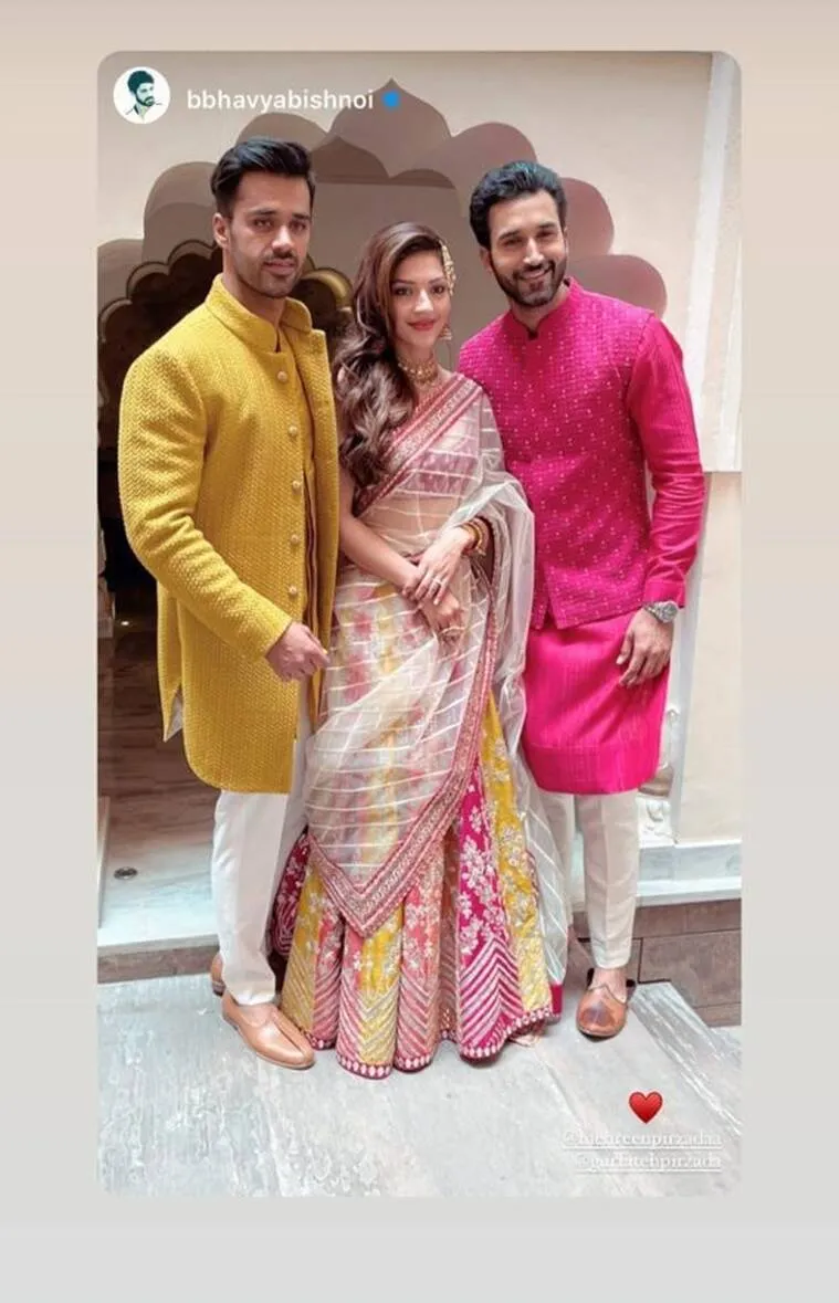 Mehreen Pirzada Bhavya Bishnoi Pre-wedding: Mehreen Pirzada Engaged With Congress Leader Bhavya Bishnoi, See Pictures Of Engagement Ceremony | In Pics: मशहूर अभिनेत्री मेहरान पीरजादा ने कांग्रेस नेता के साथ ...