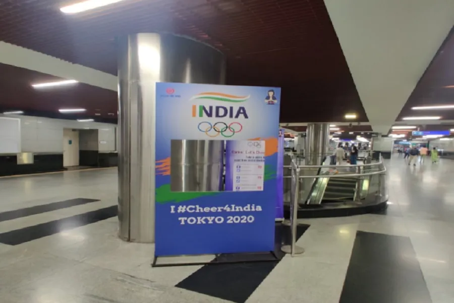 दिल्ली मेट्रो ने राजीव चौक समेत प्रमुख मेट्रो स्टेशनों पर स्थापित किए ओलंपिक ‘सेल्फी प्वाइंट’