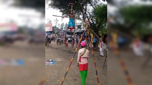 लखीमपुर खीरी: पतली रस्सी के ऊपर पहिए पर चलती है इनकी जिंदगी