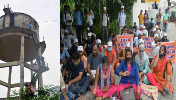 लखनऊ: 69 हजार शिक्षक भर्ती मामला, पानी टंकी पर चढ़े अभ्यर्थी, जानें फिर क्या हुआ