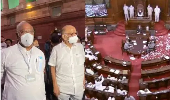 राज्यसभा: मानसून सत्र में भारी हंगामा, विपक्ष ने महिलाओं के साथ बदसलूकी का लगाया आरोप