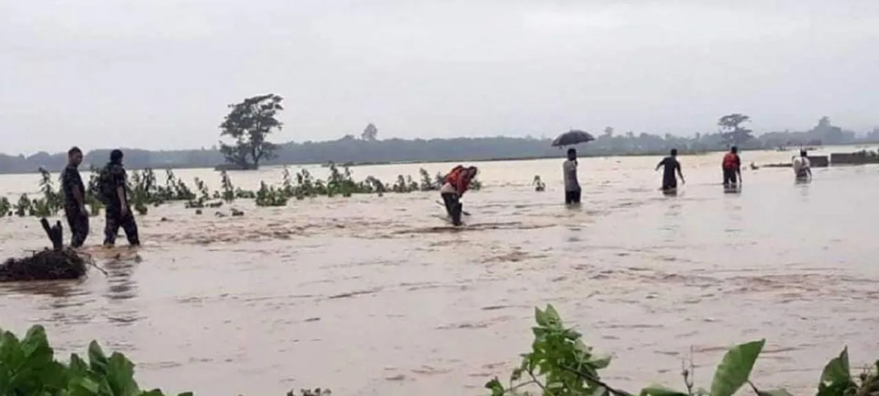 लखीमपुर खीरी: पहाड़ों पर भारी वर्षा से मोहाना उफनाई, फसलें जलमग्न