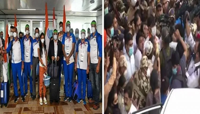 ओलंपिक में भारत का परचम बुलंद कर वापस लौटे देश के असली हीरो, एक झलक पाने को उमड़ी भीड़