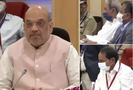 अमित शाह ने मुख्यमंत्रियों के साथ नक्सल प्रभावित इलाकों में सुरक्षा स्थिति की समीक्षा की