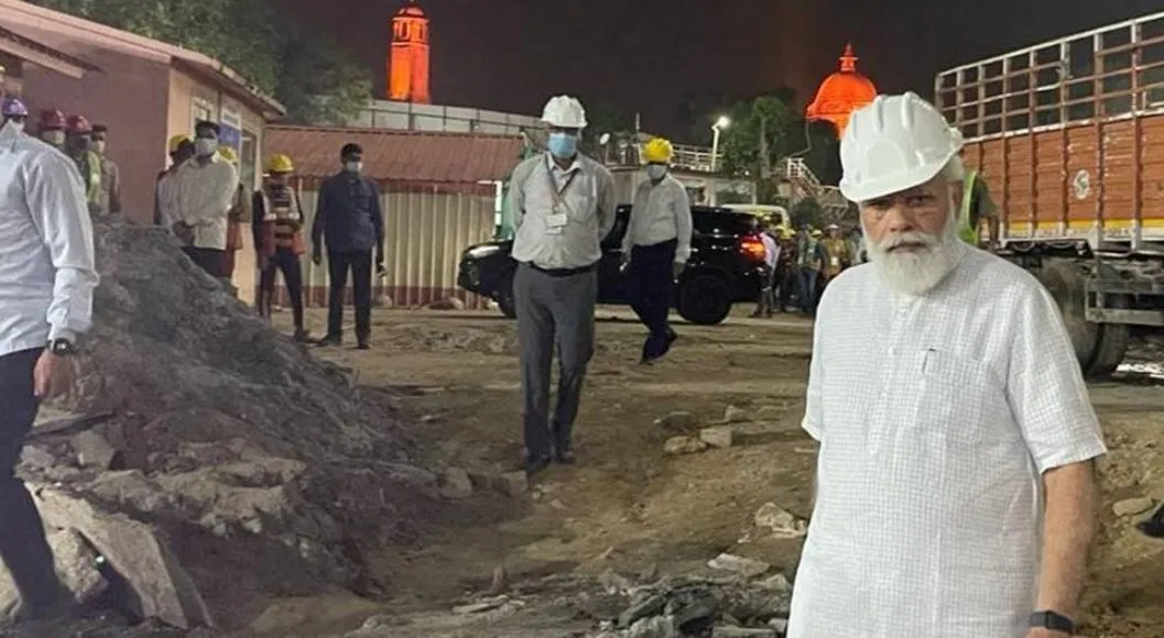 नए संसद भवन के निर्माण स्थल पर पहुंचे मोदी, कार्य निरीक्षण कर की लोगों से बातचीत