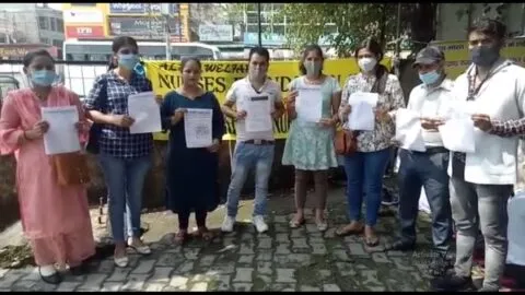 हल्द्वानी: 2621 पदों पर भर्ती न होने से नाराज नर्सेज फाउंडेशन ने किया प्रदर्शन