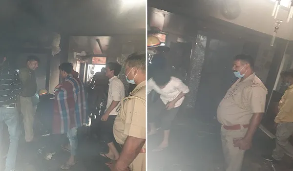 मुरादाबाद : शार्ट सर्किट से लगी चिकित्सक के घर में आग, लाखों का नुकसान