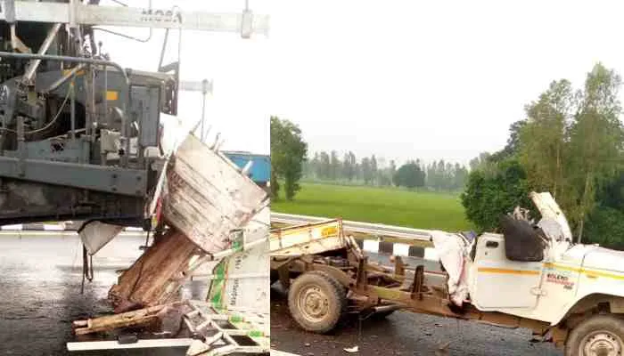 अमेठी: हाइड्रा और पिकअप की जोरदार टक्कर, पिता-पुत्र की मौत