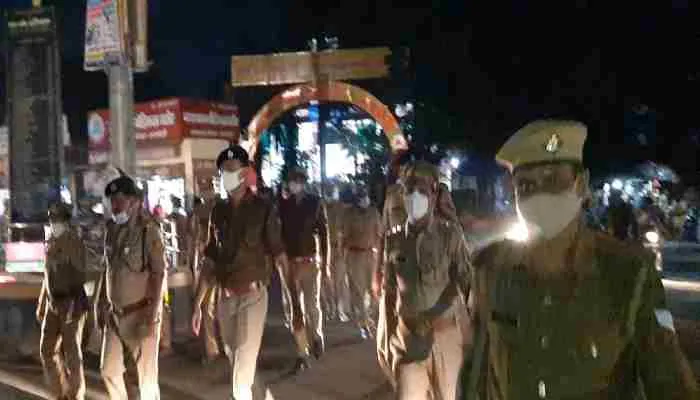 रायबरेलीः एसपी और एएसपी ने शहर में किया रूट मार्च