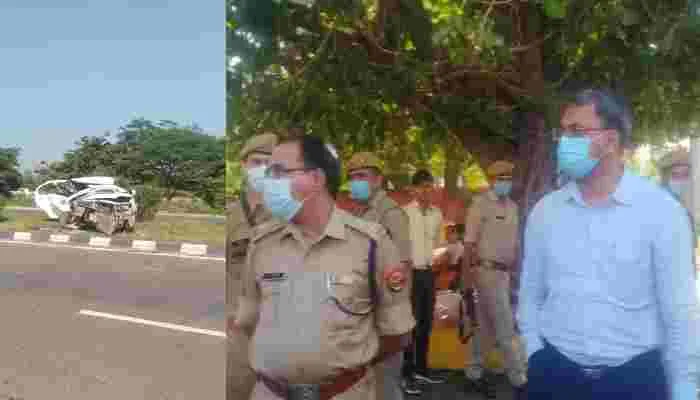सीतापुर: हाईवे पर दो कारों में हुई जोरदार भिड़ंत, एक की मौत, आठ घायल