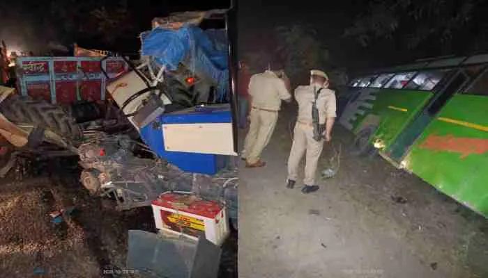 बाराबंकी: ट्रैक्टर-ट्रॉली व डबल डेकर बस में जोरदार भिड़ंत, दो जायरीनों की मौत, दर्जनों घायल