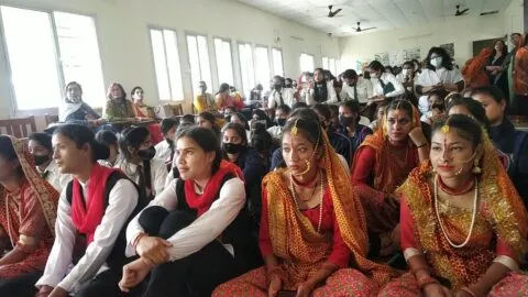 हल्द्वानी: महिला कॉलेज में जीवंत हो उठी उत्तराखंड की लोक संस्कृति, छात्राओं ने बांधा समा