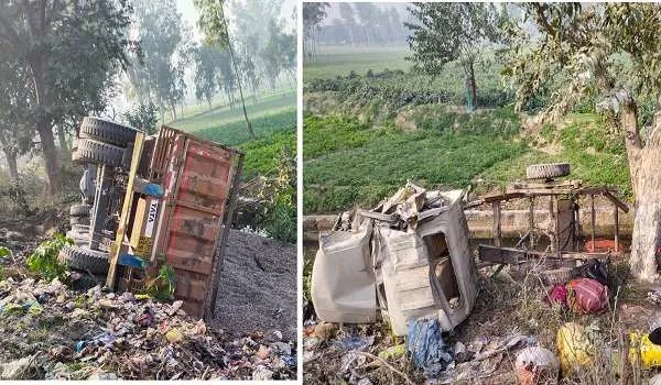 रामपुर : सवारियों से भरी पिकअप से भिड़ा डंपर, 27 मजदूर घायल