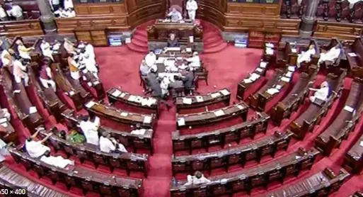 रास में चुनाव सुधार विधेयक को प्रवर समिति में भेजने की मांग कर रहे विपक्ष ने किया वाकआउट