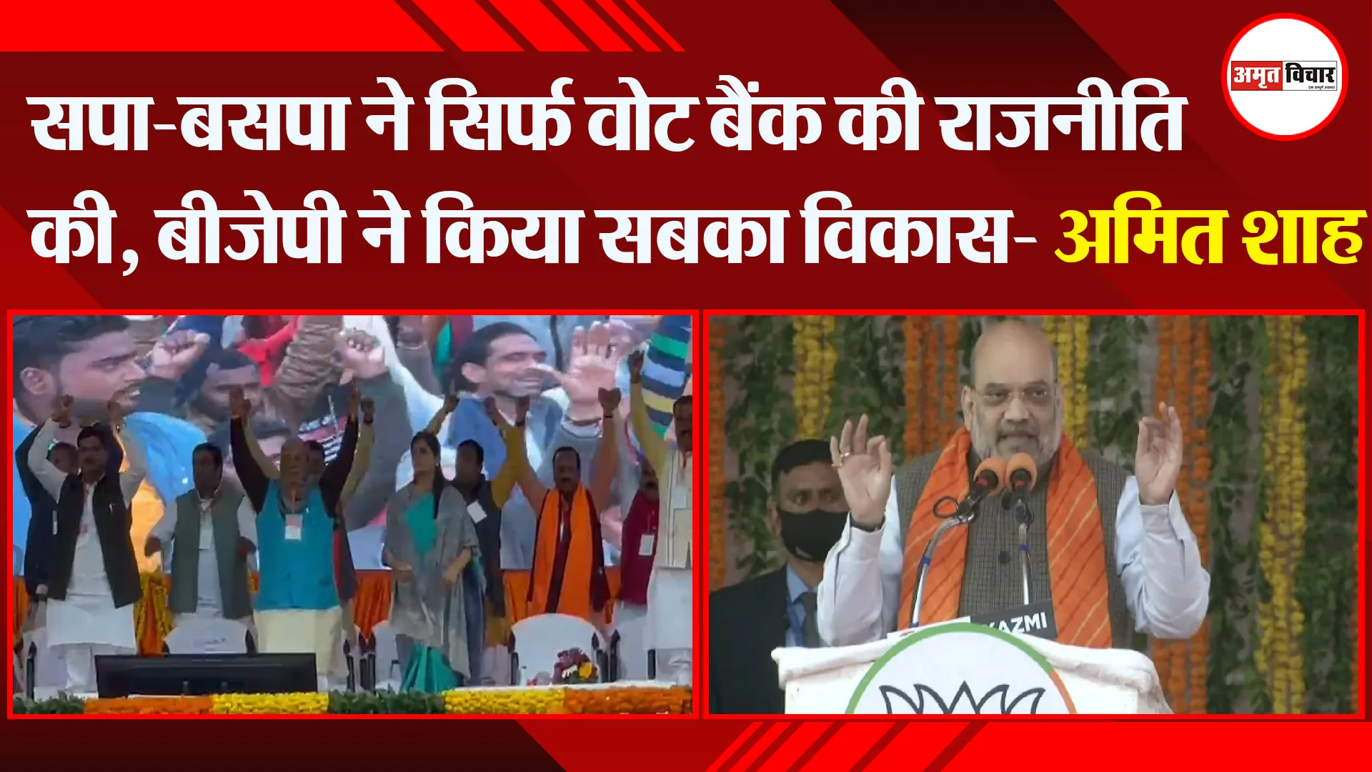 उन्नाव: सपा-बसपा ने सिर्फ वोट बैंक की राजनीति की, बीजेपी ने किया सबका विकास- अमित शाह