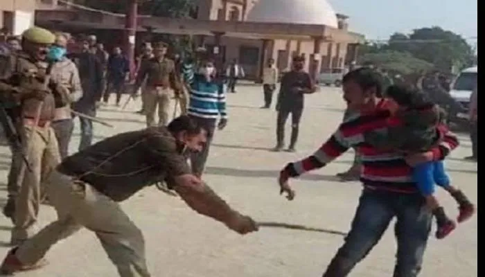कानपुर: बच्चे को गोद में लिए पिता को बर्बरता से पीटने वाला कोतवाल निलंबित