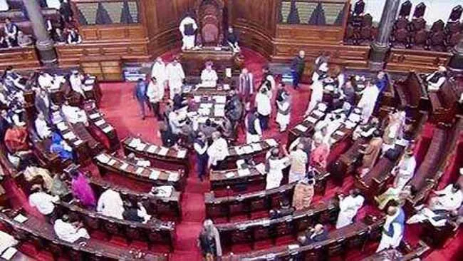 राज्यसभा में 12 सदस्यों के निलंबन के मुद्दे पर गतिरोध जारी, कार्रवाई बार बार बाधित