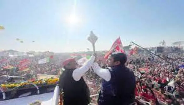 सपा-रालोद रैली में डबल इंजन की सरकार देने का वायदा