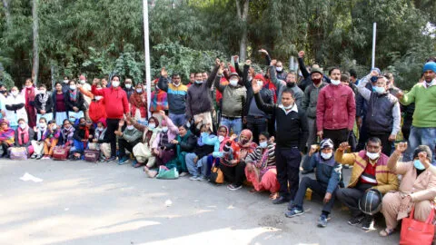 मुख्यमंत्री से मिलने खटीमा पहुंचे उपनल कर्मचारी, दूसरे दिन भी कार्य बहिष्कार रहा जारी