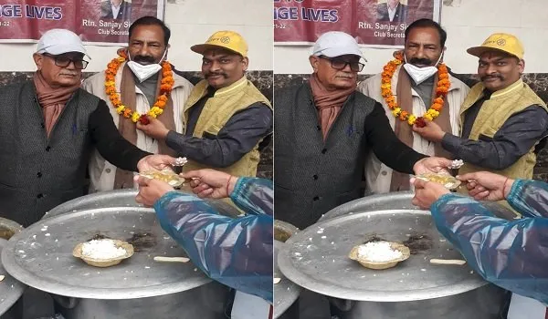 मुरादाबाद : रोटरी क्लब ने लोगों को खिलाया भरपेट खाना