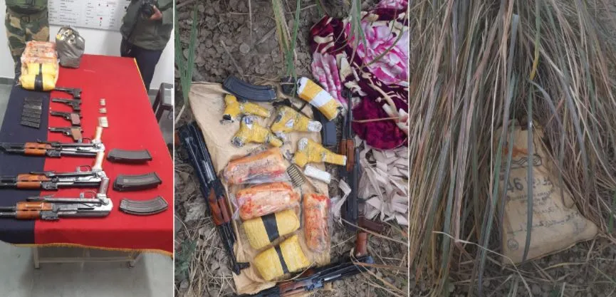 जम्मू-कश्मीर: सीमा पर बड़ी मात्रा में हथियारों के साथ बीएसएफ ने बरामद की हेरोइन