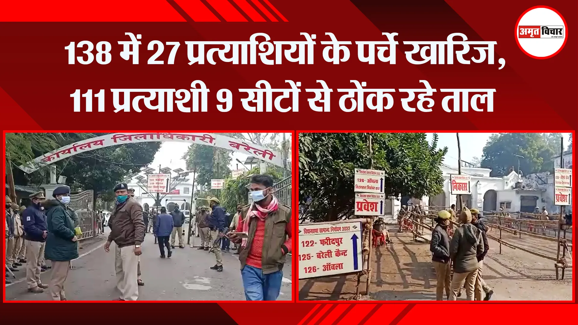 बरेली: 138 में 27 प्रत्याशियों के पर्चे खारिज, 111 प्रत्याशी 9 सीटों से ठोंक रहे ताल