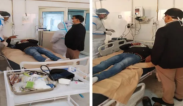 मुरादाबाद : माकड्रिल कर देखा कोविड संक्रमित मरीजों के इलाज का प्रबंध