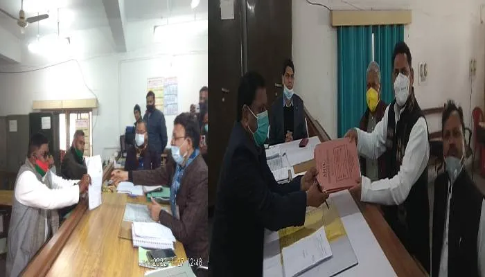 यूपी चुनाव: सपा प्रत्याशी अरविंद और अनिल ने किया नामांकन