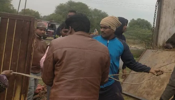 रायबरेलीः मवेशियों से भरा ट्रक ग्रामीणों ने पकड़ा, चालक व खलासी समेत पशु तस्कर फरार