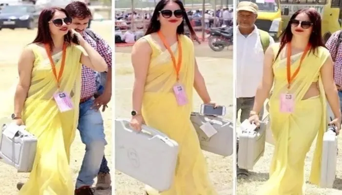 लखनऊ: चर्चित पोलिंग ऑफिसर रीना द्विवेदी का दिखा नया लुक, गोसाईगंज बूथ पर नए गेटअप के साथ इस रूप में आईं नजर
