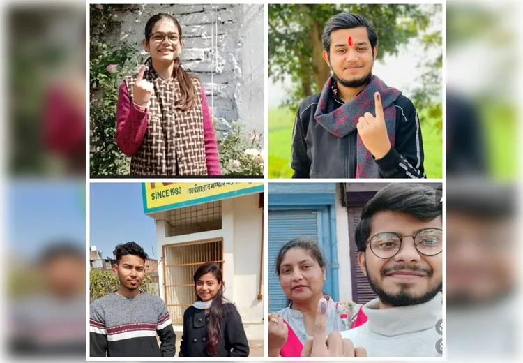 बरेली: नए मतदाताओं ने शिक्षा और रोजगार के मुद्दे पर किया मतदान, पहला वोट डालने के बाद ली सेल्फी