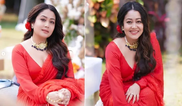 बालों में गुलाब, चेहरे पर मुस्कान…लाल साड़ी में खूबसूरत लग रहीं नेहा कक्कड़, रोहनप्रीत बोले-उफ्फ, तुमसे सुंदर कोई नहीं