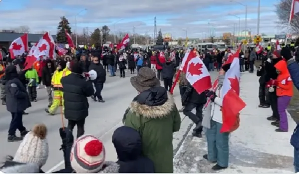 Ambassador Bridge : कनाडा-अमेरिका सीमा पर प्रदर्शन अब भी जारी